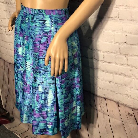 Perceptions Vintage 1990s A-line Skirt Artsy Print Size 8 - Picture 4 of 8